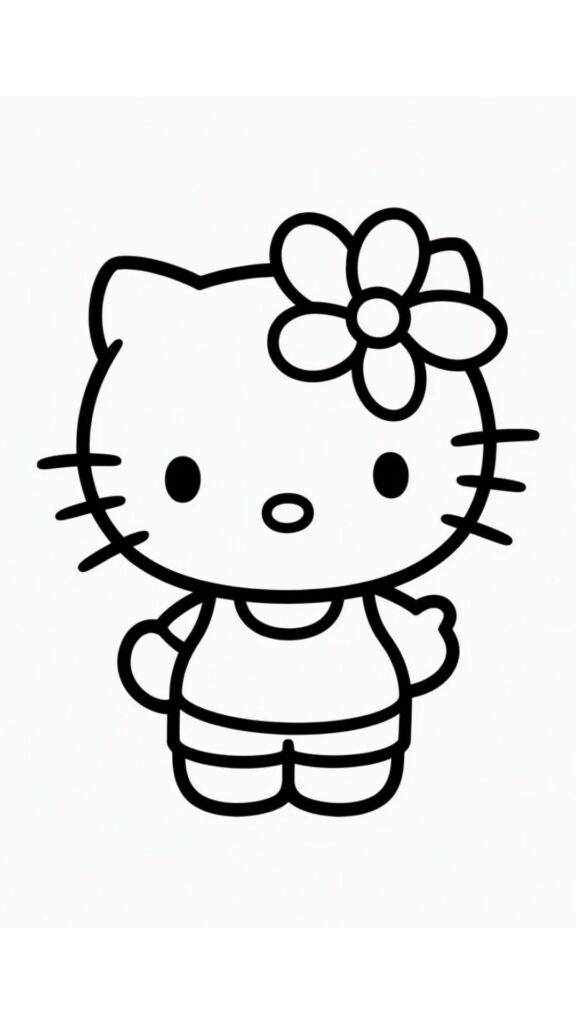 gratis kleurplaten printen hello kitty