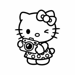 hello kitty kleurplaat