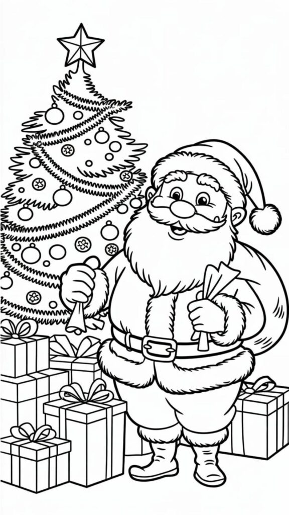 fotos de árvores de natal para colorir