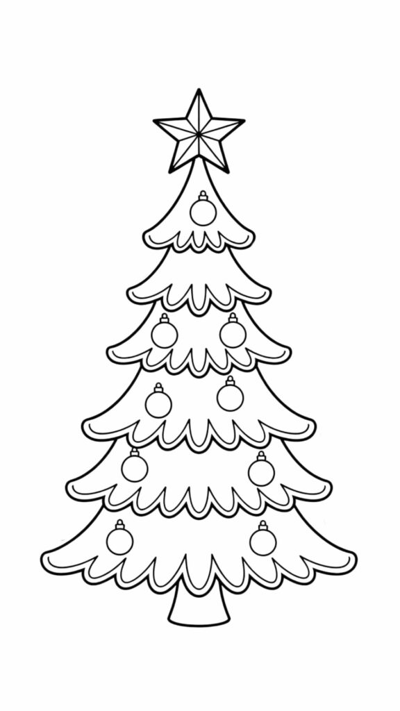 desenho para colorir de árvore de natal
