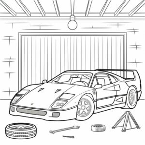 disegno ferrari da colorare