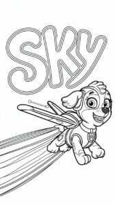 skye paw patrol coloring page