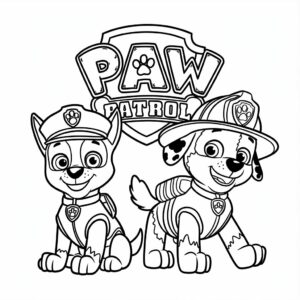 kleurplaat kerst paw patrol