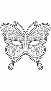 kleurplaat masker carnaval