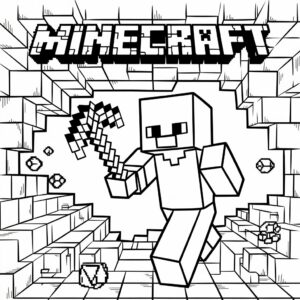 kleurplaat minecraft