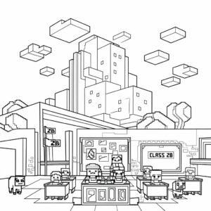 kleurplaat minecraft pijl en boog