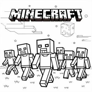 kleurplaat minecraft printen