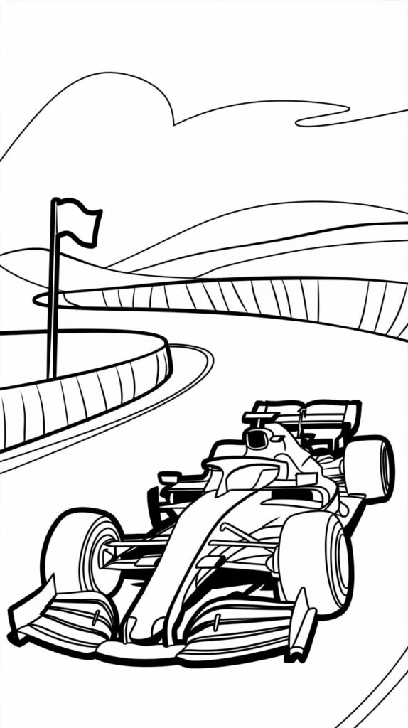 race car coloring page free