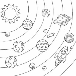 pianeti sistema solare disegno da colorare