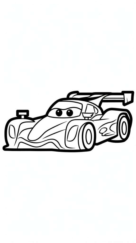 easy race car coloring pages