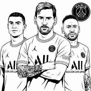 kleurplaat ronaldo en messi neymar