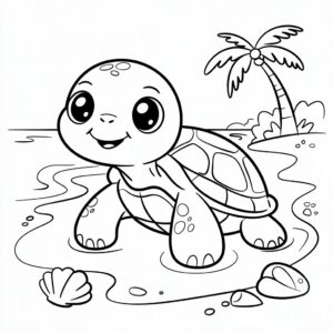 sea turtle coloring page