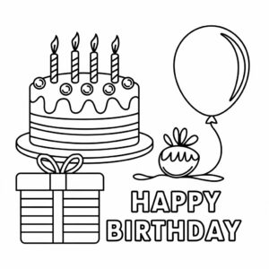 kleurplaat verjaardag