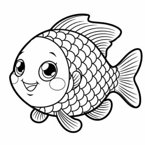 coloriage de poisson rouge