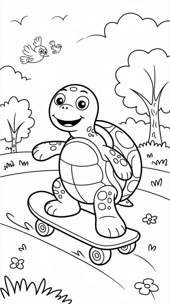 turtle color pages