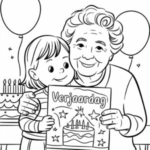 kleurplaat voor oma verjaardag