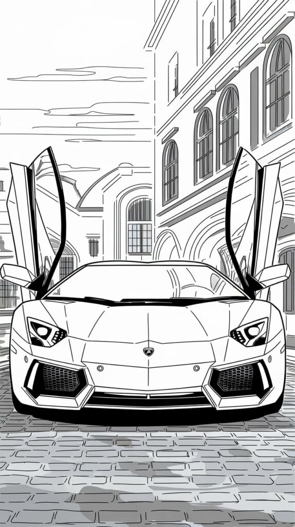 coloriage de voiture lamborghini