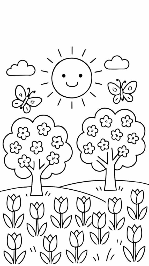 kleurplaten bloemen lente