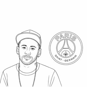 kleurplaten voetbal neymar