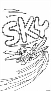 sky paw patrol coloring pages