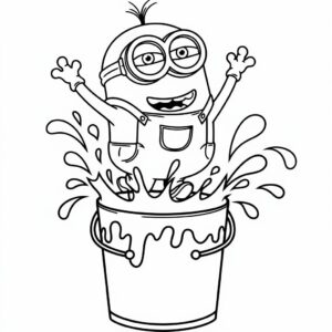 coloriage minion anniversaire