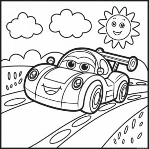 race car coloring page printable
