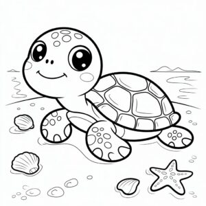 coloring page of a sea turtle