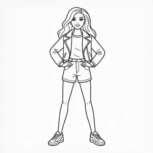 Barbie mode moderne dessin à télécharger