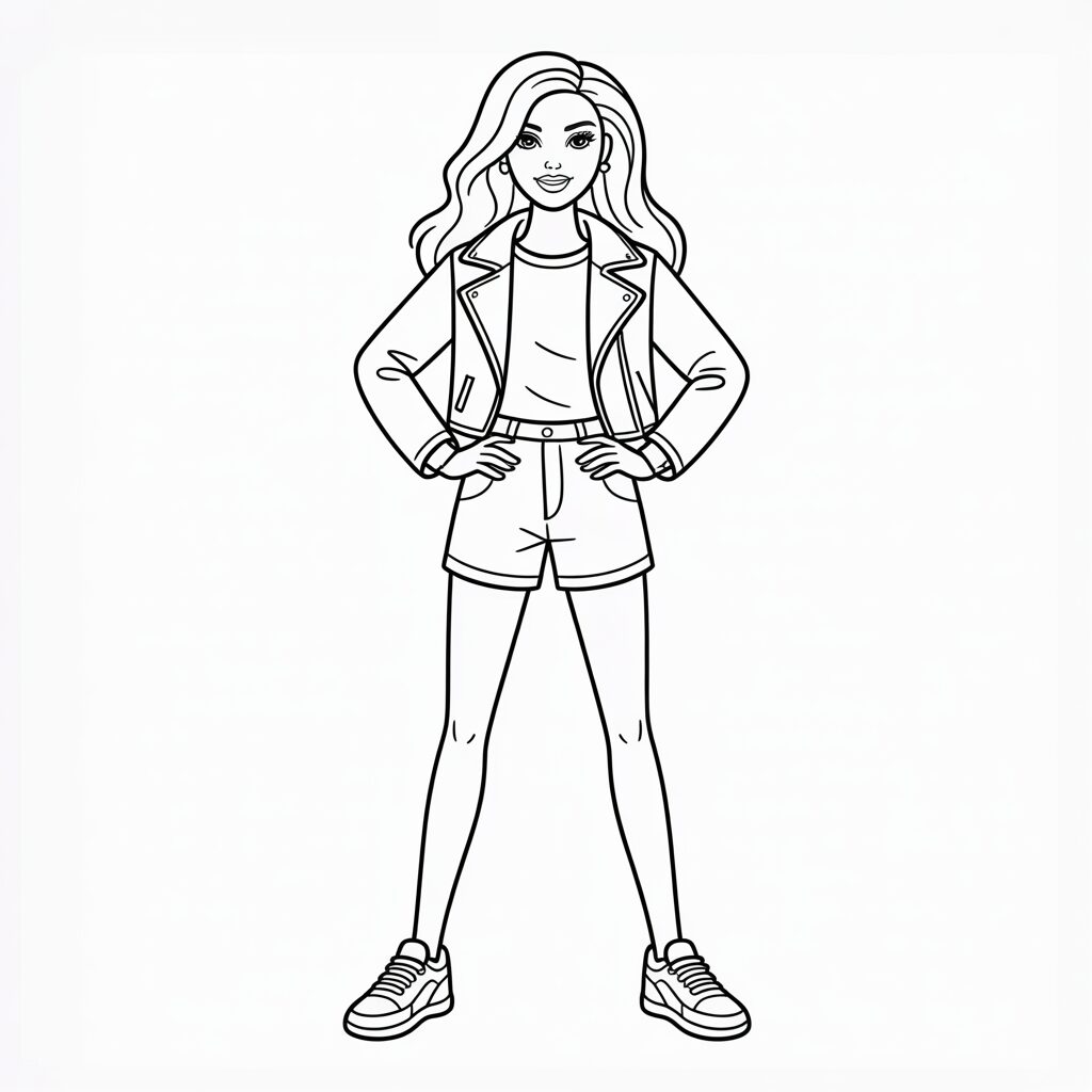 Barbie mode moderne dessin à télécharger