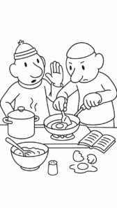 Buurman en Buurman en la cocina: página para colorear