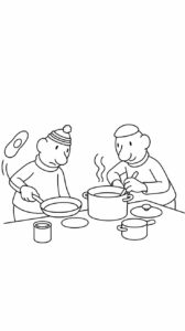 Buurman en Buurman en la cocina: páginas para colorear