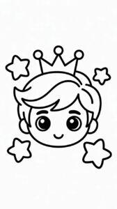 Chibi hoofd van prins gratis kleurplaat