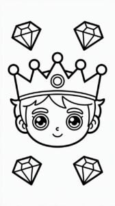 Chibi hoofd van prins kleurplaat om te printen