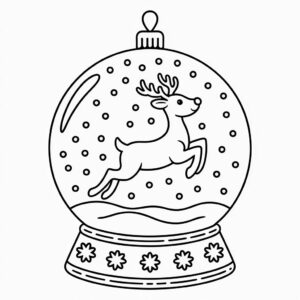 Colorare pallina natalizia con renna semplice
