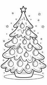 Colorare pallina sull’albero di Natale per bambini