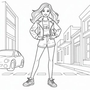 Coloriage Barbie tendance gratuit à imprimer