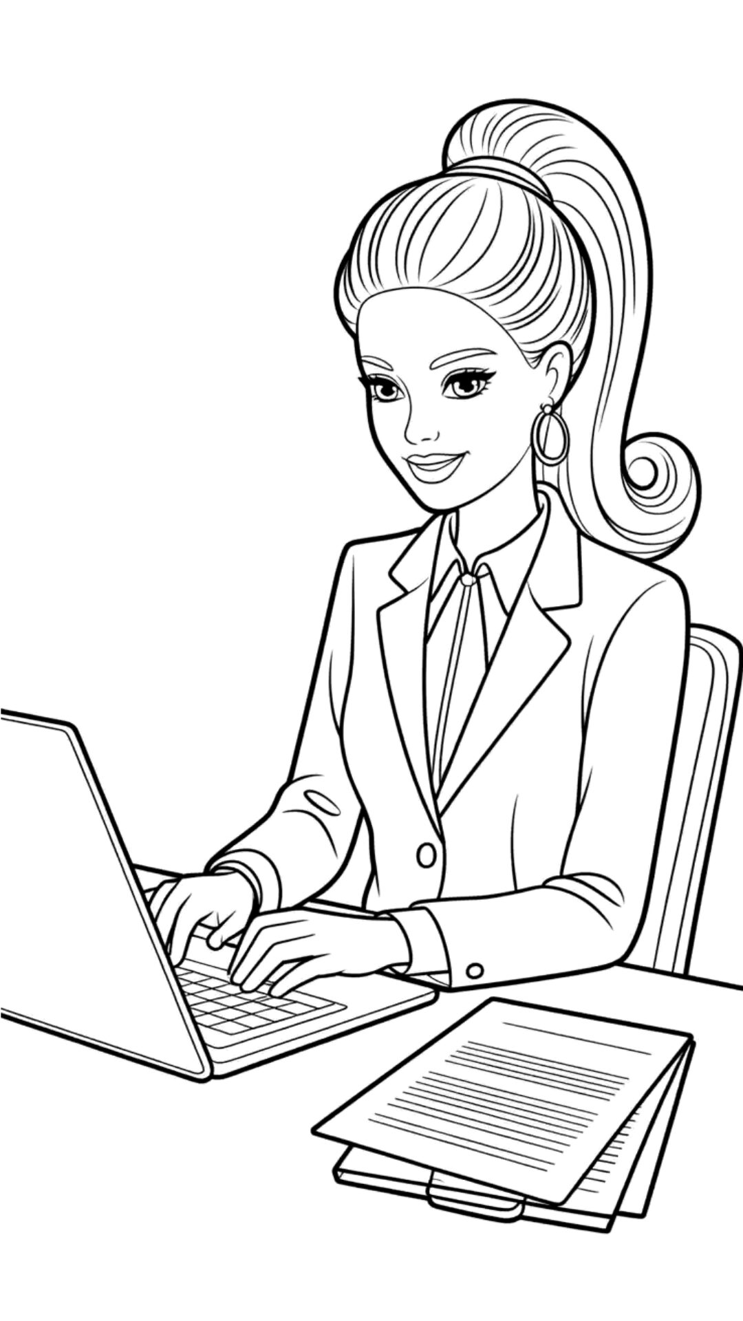 Dessin Barbie au travail à télécharger