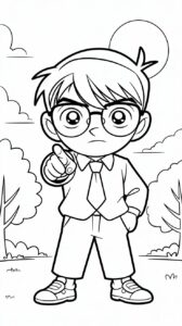 Detective Conan kleurplaat free download