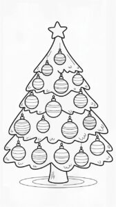 Disegno di pallina sull’albero di Natale da colorare gratis