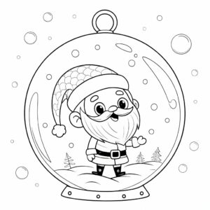 Disegno pallina con Babbo Natale da colorare gratis