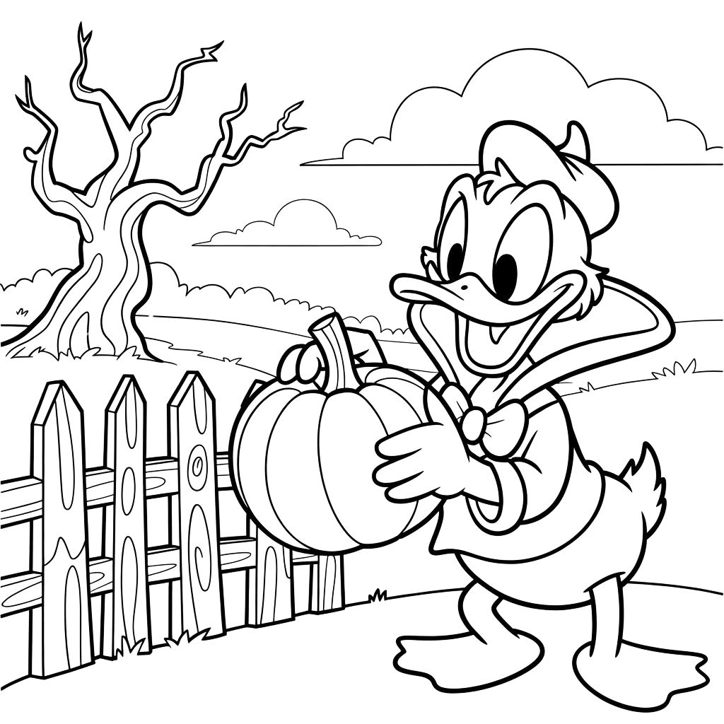 Donald Duck Halloween Coloring Pages Images