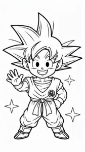 Download Goku die glimlacht om in te kleuren