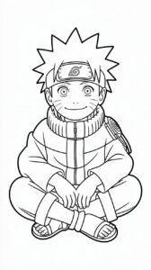 Eenvoudige Naruto kleurplaten free download