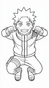Eenvoudige Naruto kleurplaten printbaar