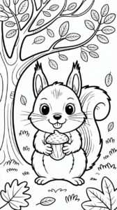 Einfache Waldbewohner-Malvorlage im Herbststil