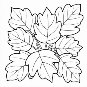 Fallende Blätter Ausmalbild als gratis PDF