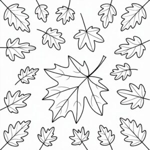 Fallende Blätter Ausmalbild zum Ausdrucken