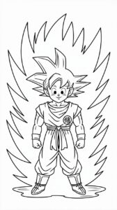 Goku die glimlacht kleurplaat gratis PDF
