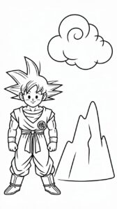 Gratis Goku die glimlacht kleurblad