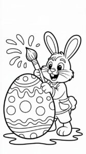 Página para colorear del Conejo de Pascua: pinta un huevo de Pascua.